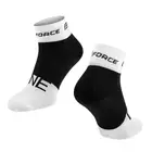 FORCE cycling socks ONE, white and black 900860