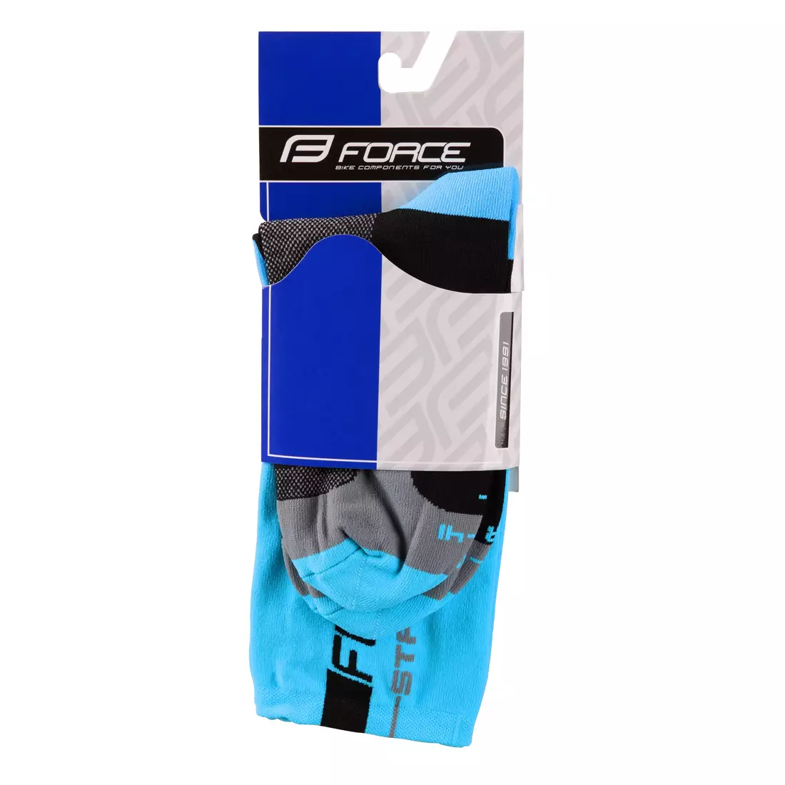 FORCE cycling socks STAGE, blue and black 9009098