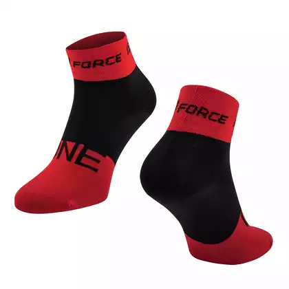 FORCE cycling socks ONE, red and black 900866