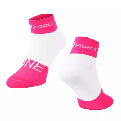 FORCE cycling socks ONE, pink and white 900874