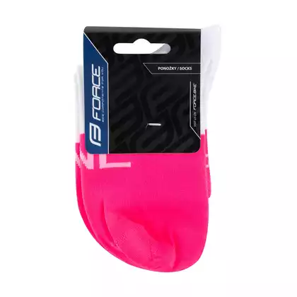 FORCE cycling socks ONE, pink and white 900874