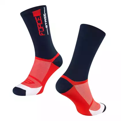 FORCE cycling socks STAGE, blue-red 9009101