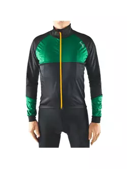 KAYMAQ JWS-002 Softshell men's winter bike jacket black-green