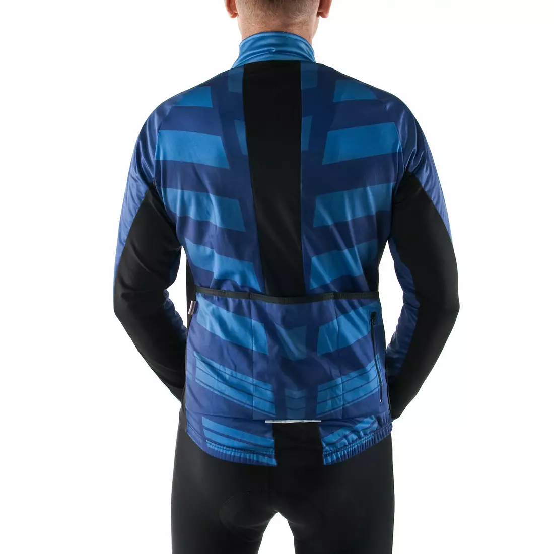 KAYMAQ men's winter cycling jacket softshell, blue JWS-001