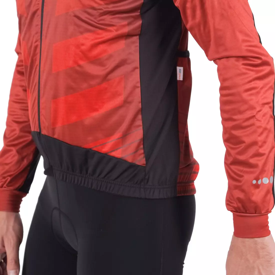 KAYMAQ men's winter cycling jacket softshell, red JWS-001