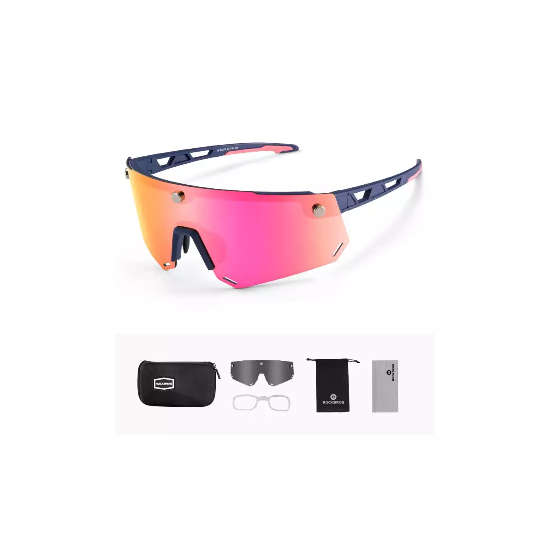Rockbros SP213BL bicycle / sports glasses with polarized lens navy blue 