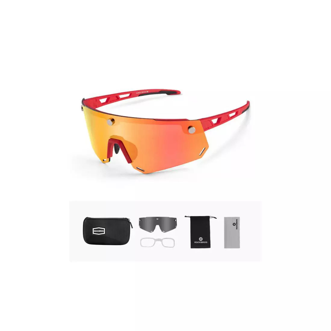 Rockbros SP213RB bicycle / sports glasses with polarized lens red 