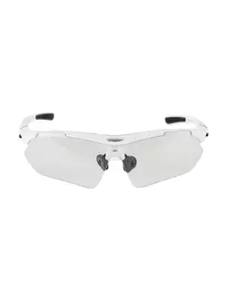 Rockbros sports glasses with photochrome + correction insert white 10142