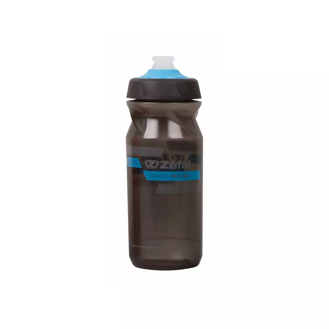 ZEFAL bicycle water bottle SENSE PRO 0,65L smoked black/cyan blue ZF-1452