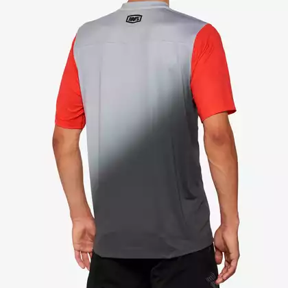 100% CELIUM men's cycling jersey, grey racer red 