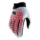100% GEOMATIC men's cycling gloves, gray-red