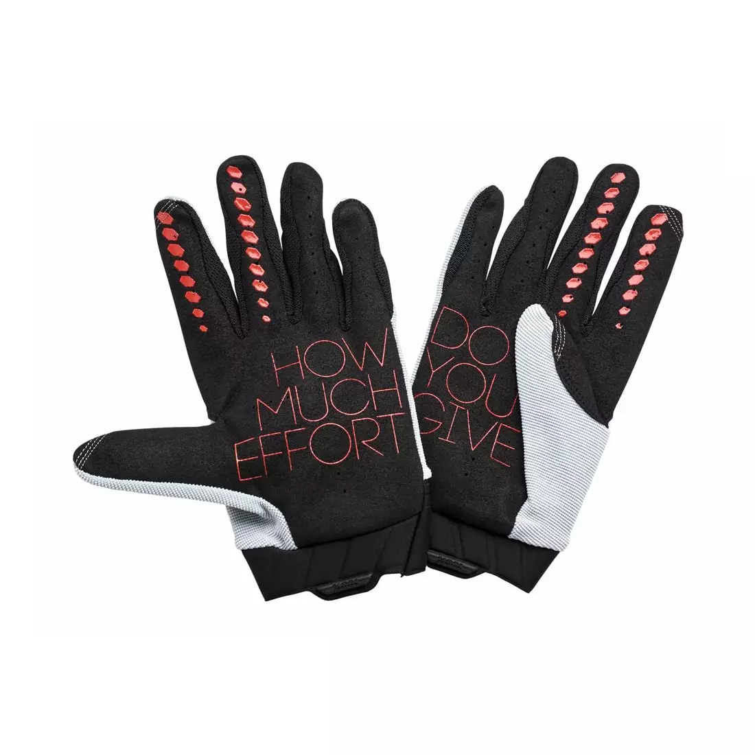 100% GEOMATIC men's cycling gloves, gray-red
