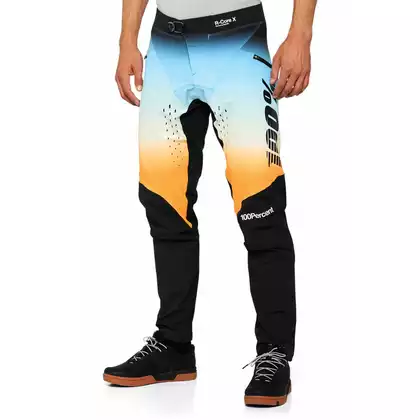 100% R-CORE X Men's cycling pants Limited Edition, black-orange