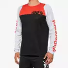 100% R-CORE men's long sleeve cycling jersey, black racer red 