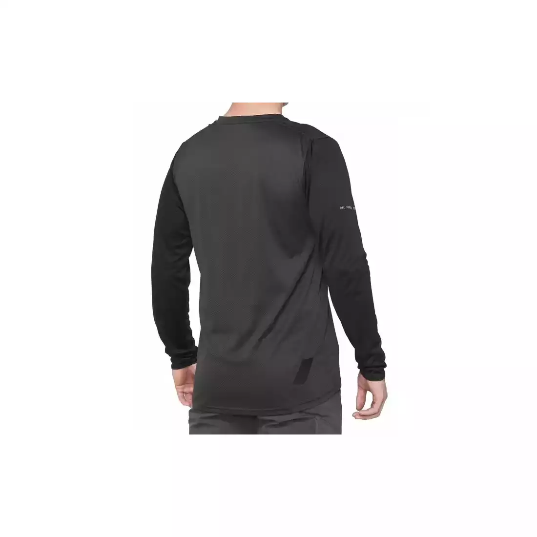 100% RIDECAMP men's long sleeve cycling jersey, black charcoal 