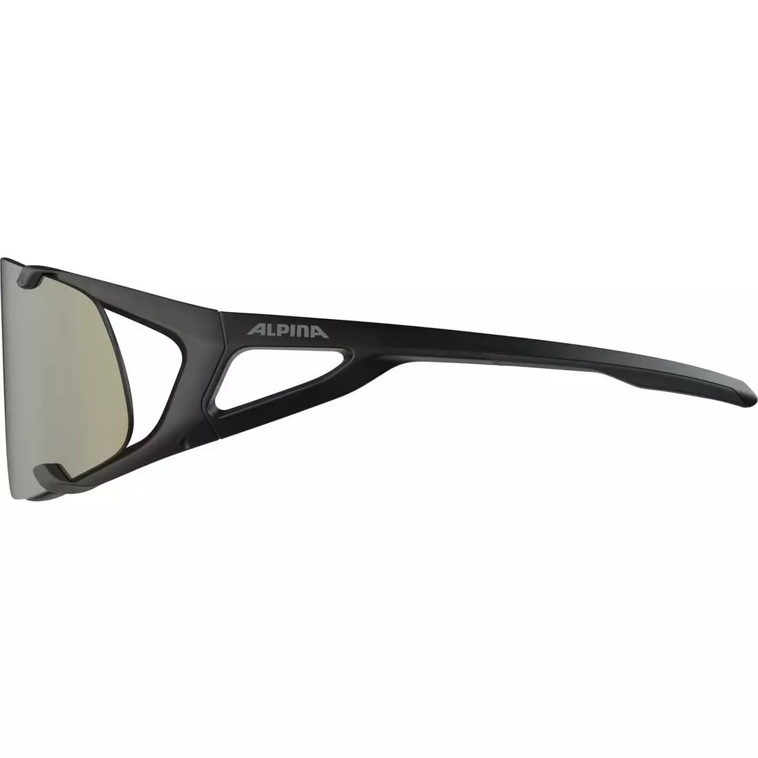 ALPINA HAWKEYE Q-LITE Polarized sports glasses BLACK MATT MIRROR SILVER 