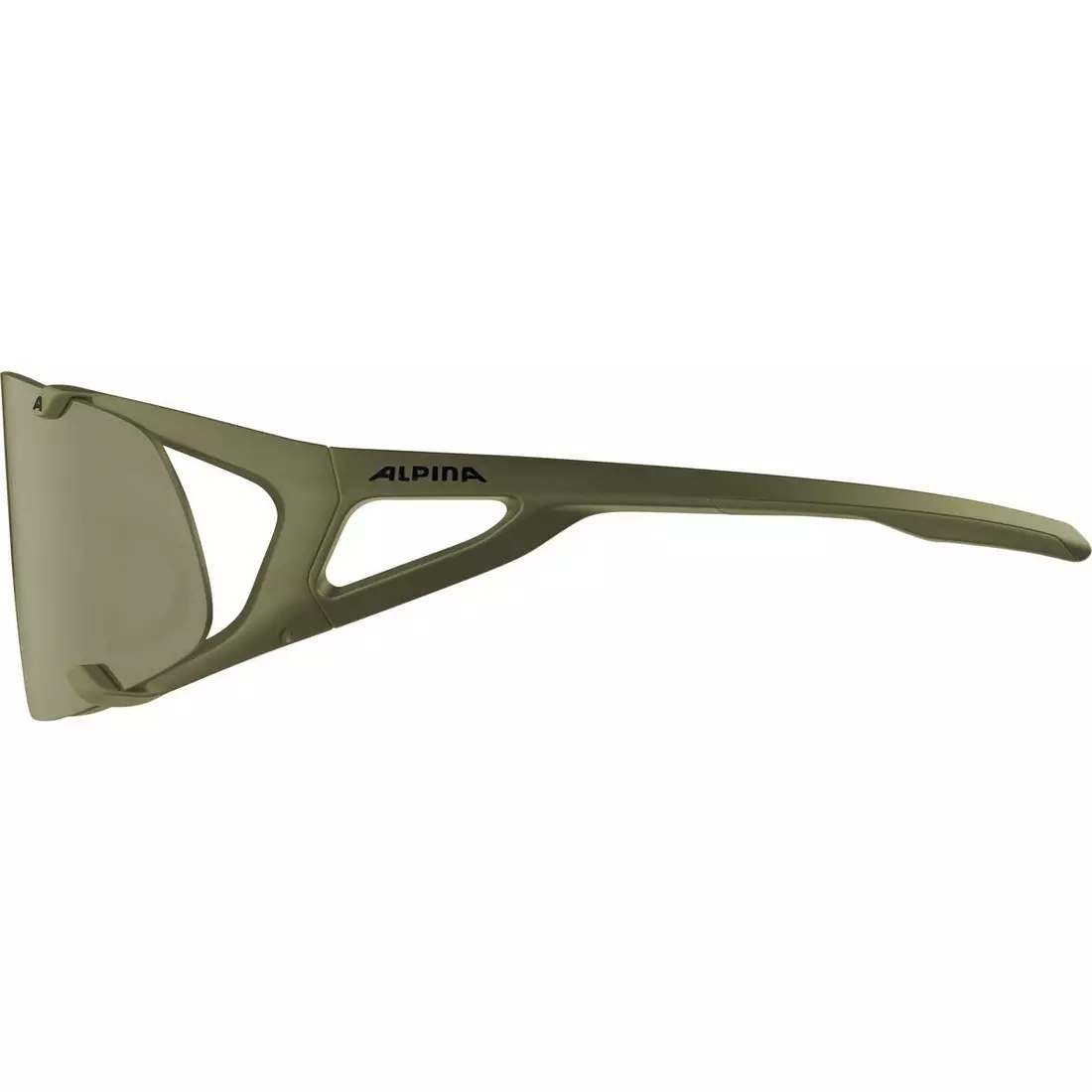 ALPINA HAWKEYE Q-LITE Polarized sports glasses OLIVE MATT MIRROR SILVER 