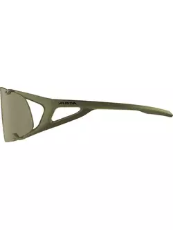 ALPINA HAWKEYE Q-LITE Polarized sports glasses OLIVE MATT MIRROR SILVER 