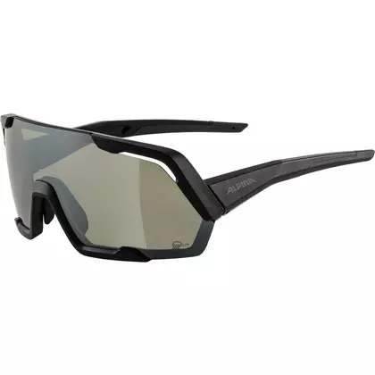 ALPINA ROCKET Q-LITE Polarized cycling / sports glasses BLACK MATT MIRROR SILVER 