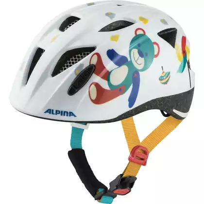 ALPINA XIMO Children's bicycle helmet, white bear gloss