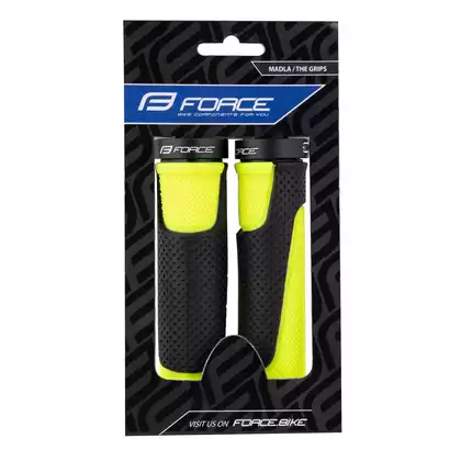 FORCE bicycle handlebar grips ROSS black and fluo 38264