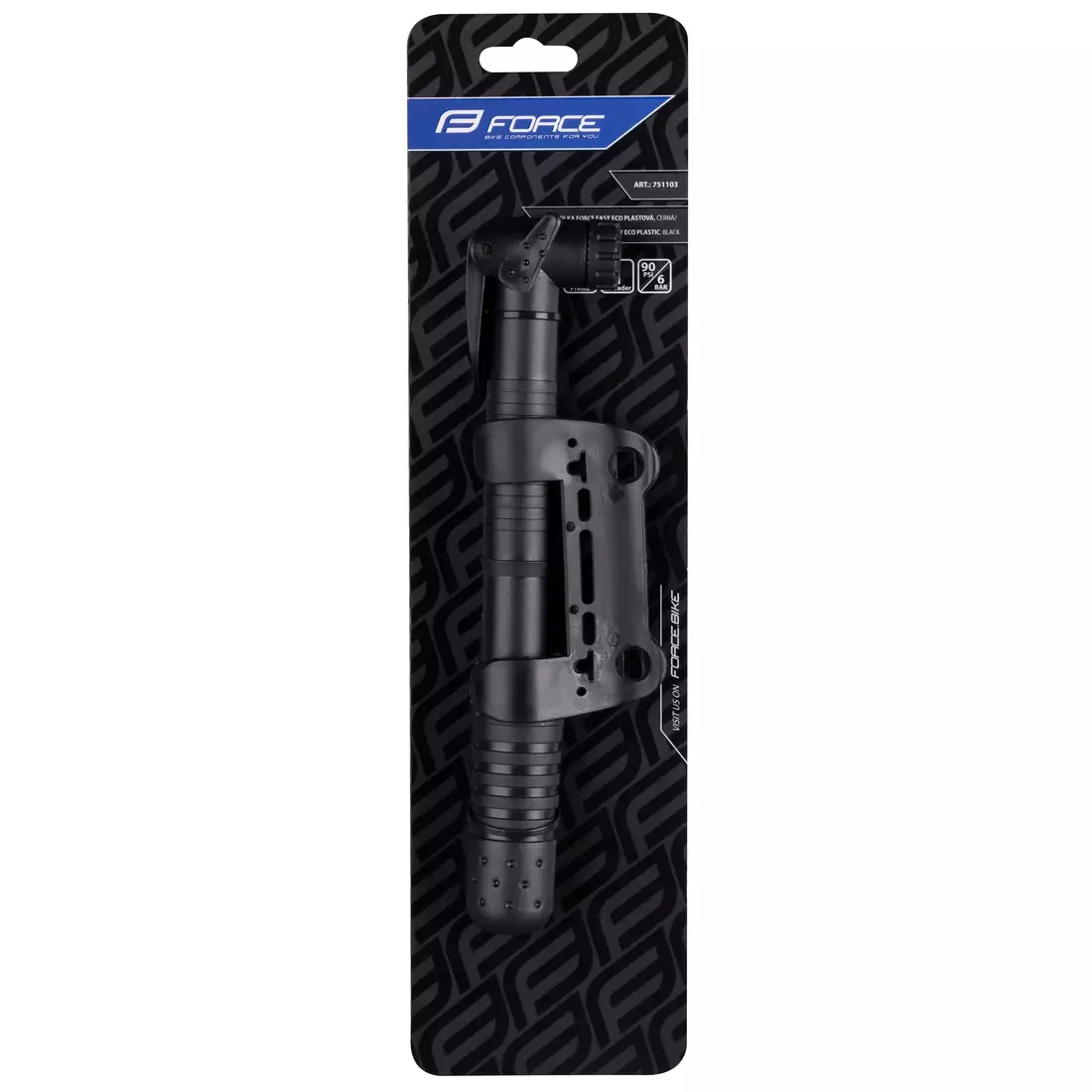 FORCE mini-pump EASY ECO plastic, black 751103