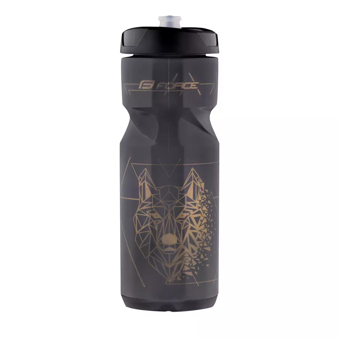 FORCE water bottle LONE WOLF 0.8 l, smoky black-gold, 25584