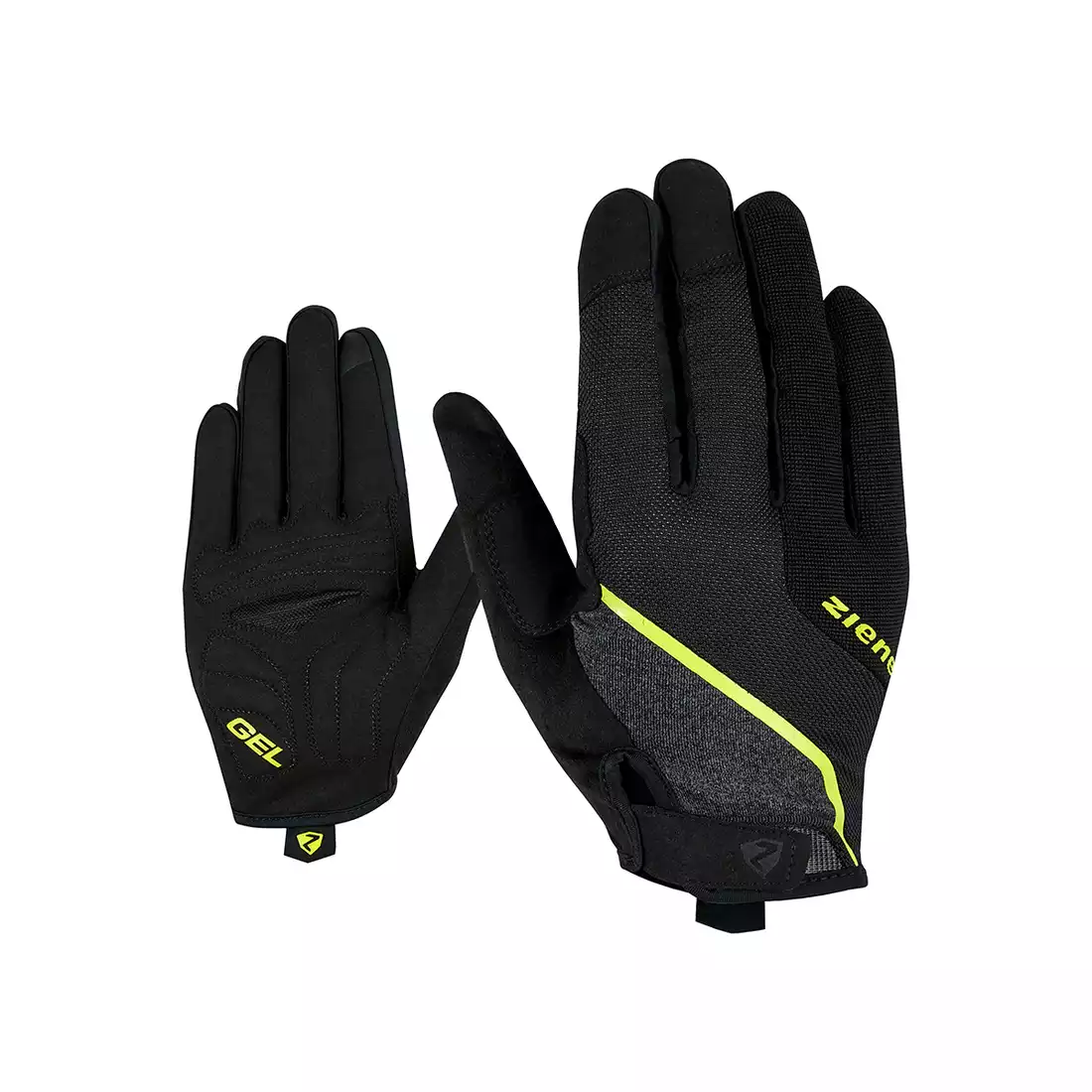 ZIENER CLYO TOUCH LONG cycling gloves, black and yellow
