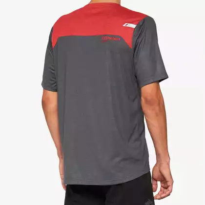 100% AIRMATIC men's cycling jersey, charcoal racer red 