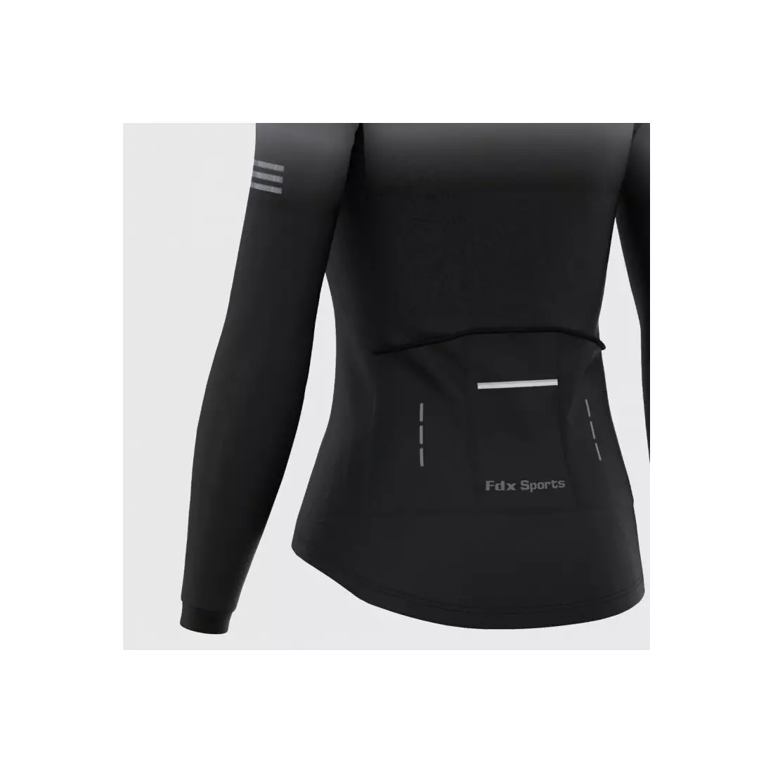 FDX 2100_01 women's insulated bicycle sweatshirt, black-grey 