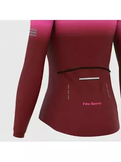 FDX 2100_01 women's insulated bicycle sweatshirt, maroon-pink