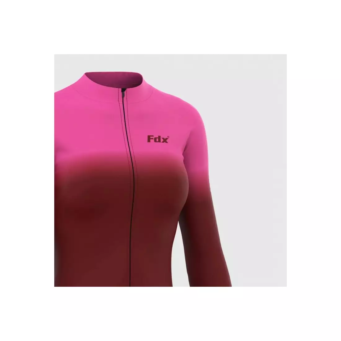 FDX 2100_01 women's insulated bicycle sweatshirt, maroon-pink
