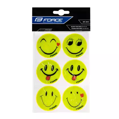 FORCE SMILE Yellow reflective sticker set, fluo
