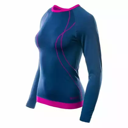 HI-TEC base layer ladies thermal underwear jersey LADY IKAR top, blue