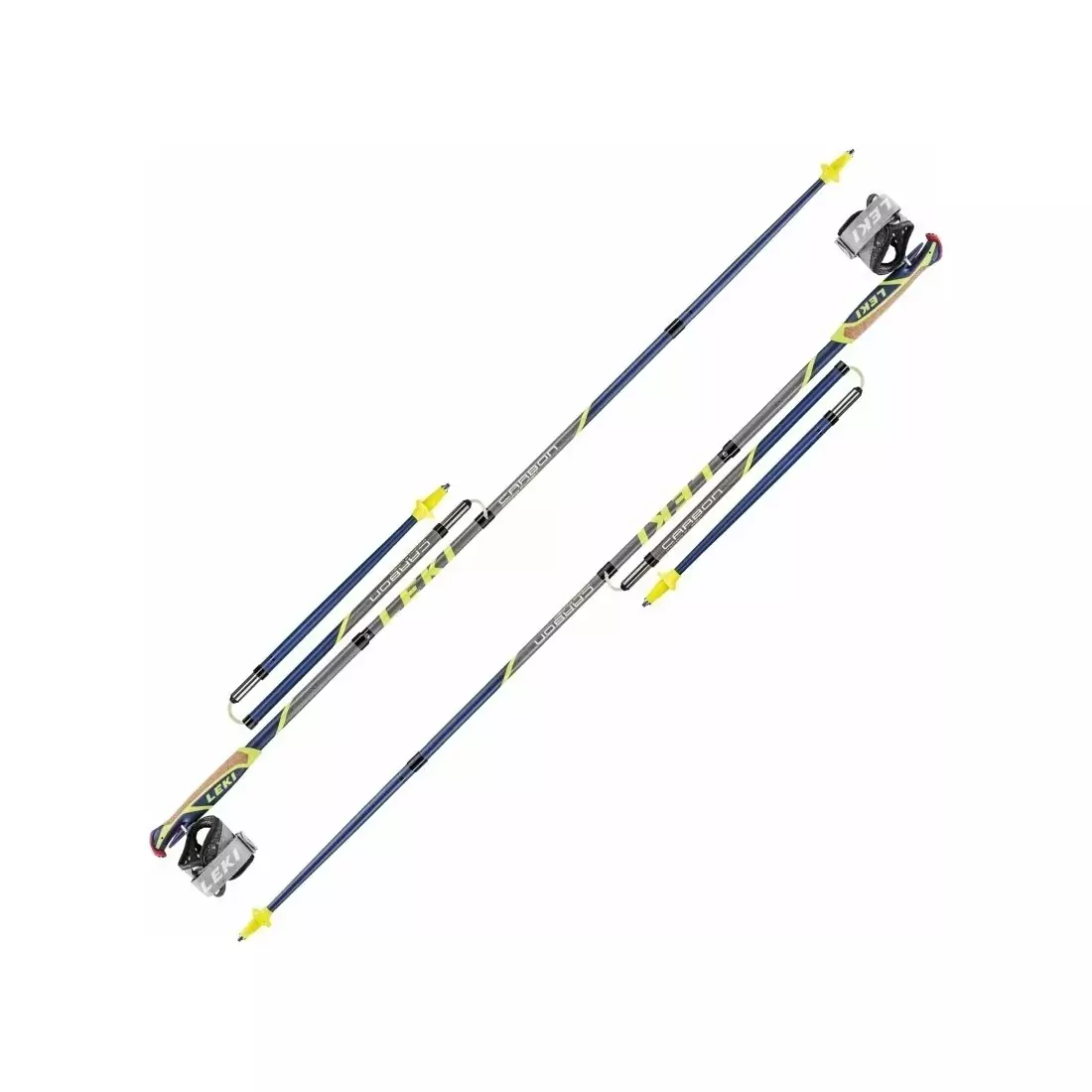 LEKI Micro Flash Carbon Nordic walking/trekking sticks, blue-yellow