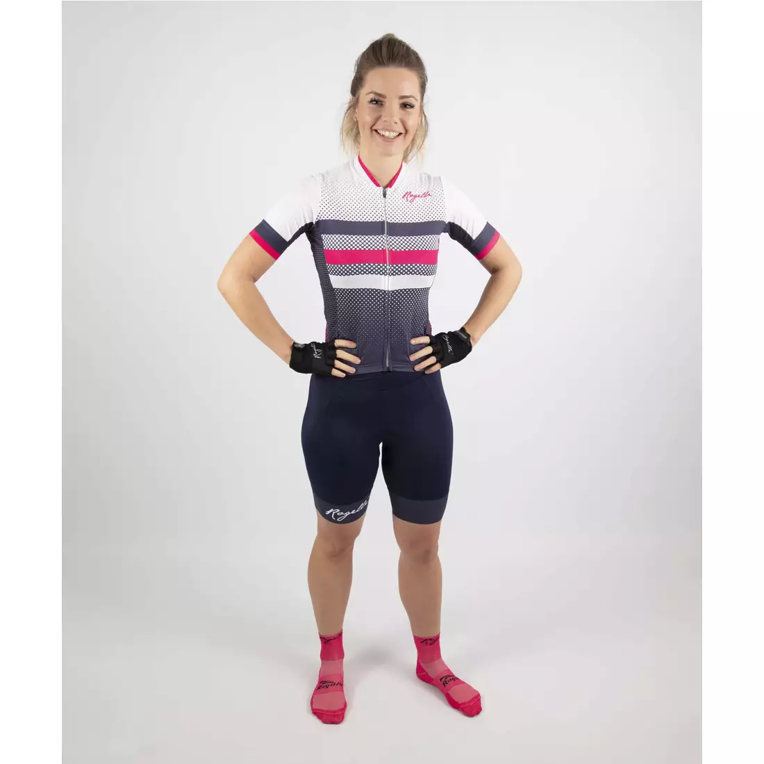 ROGELLI women's cycling jersey DOT blue/pink 010.177