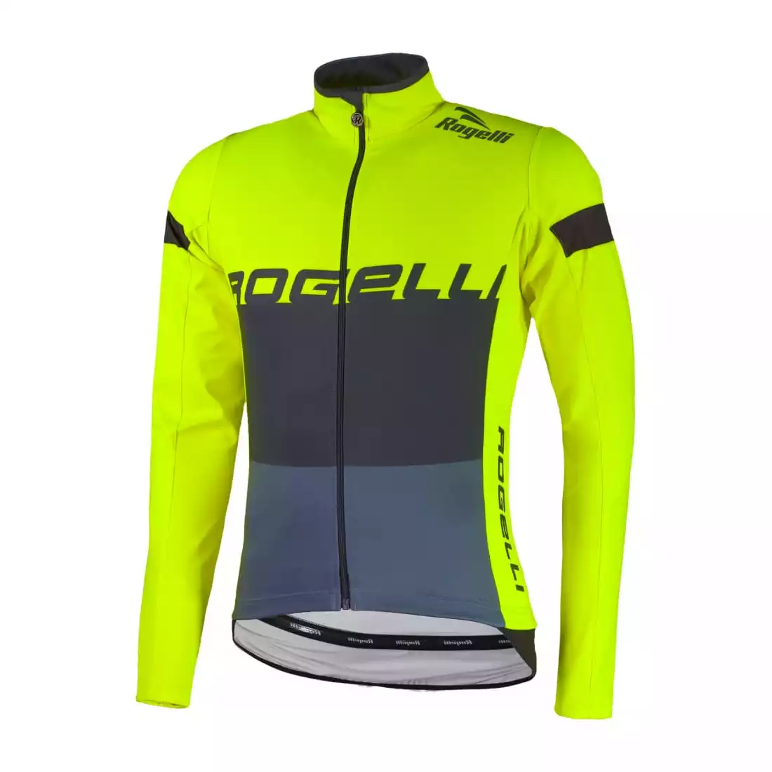 Rogelli HYDRO waterproof men's long sleeve cycling jersey, fluorine-yellow