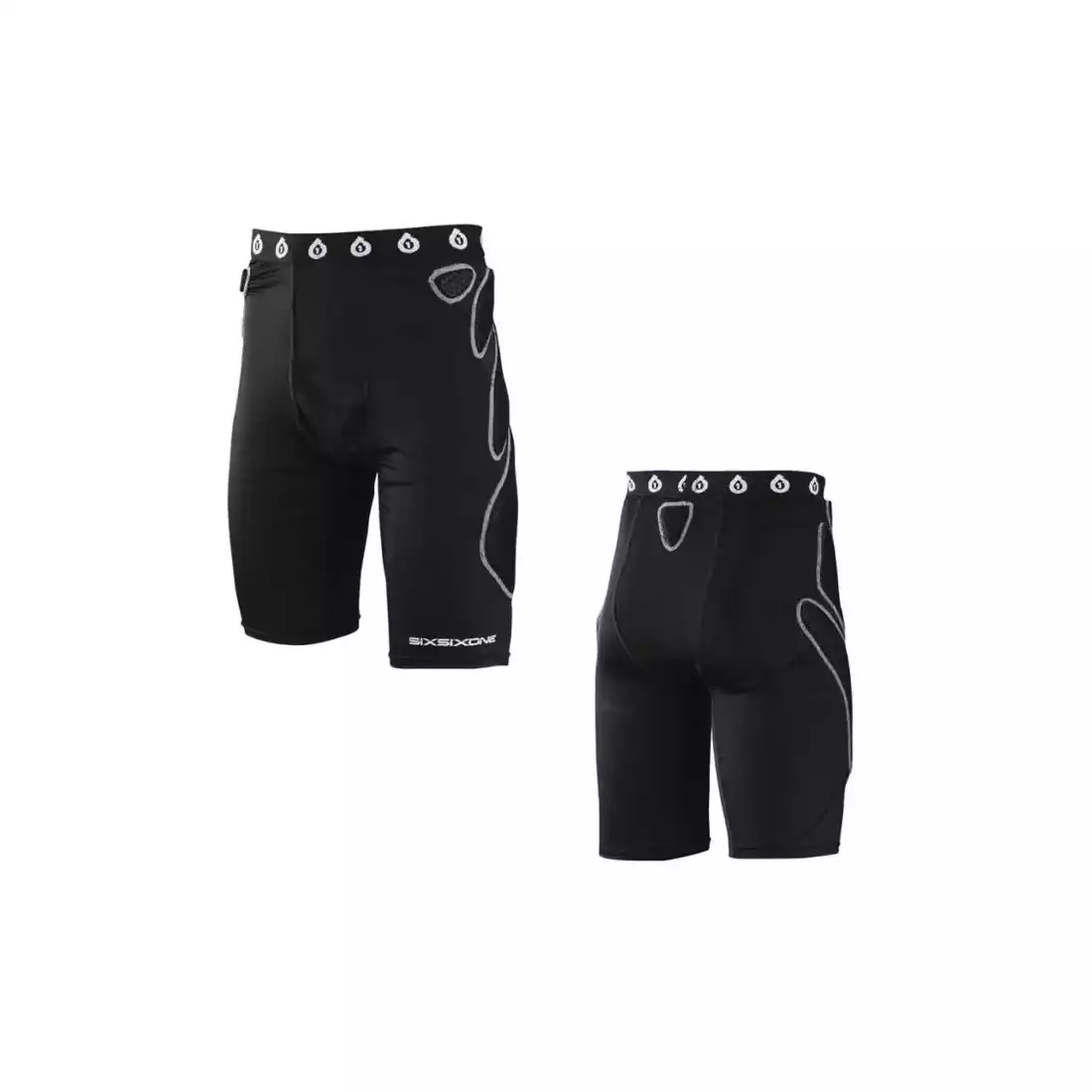 661 EXO men's cycling boxer shorts with hip and thigh protection, black