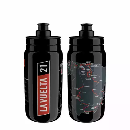 ELITE Bicycle water bottle FLY TEAMS Vuelta Black Map, 550ml, EL01604609