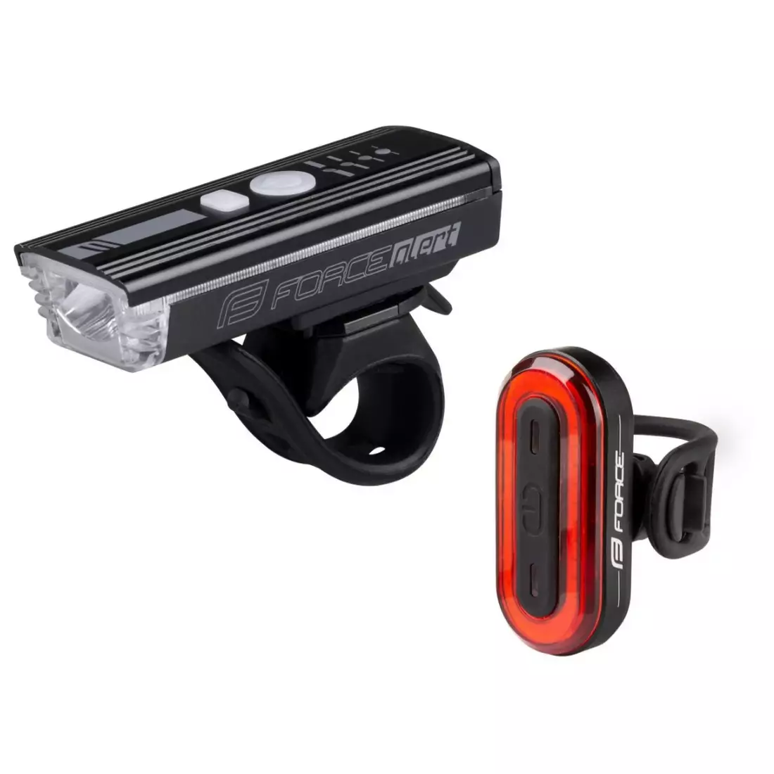 FORCE FUTURO USB Set of bicycle lamps front + rear