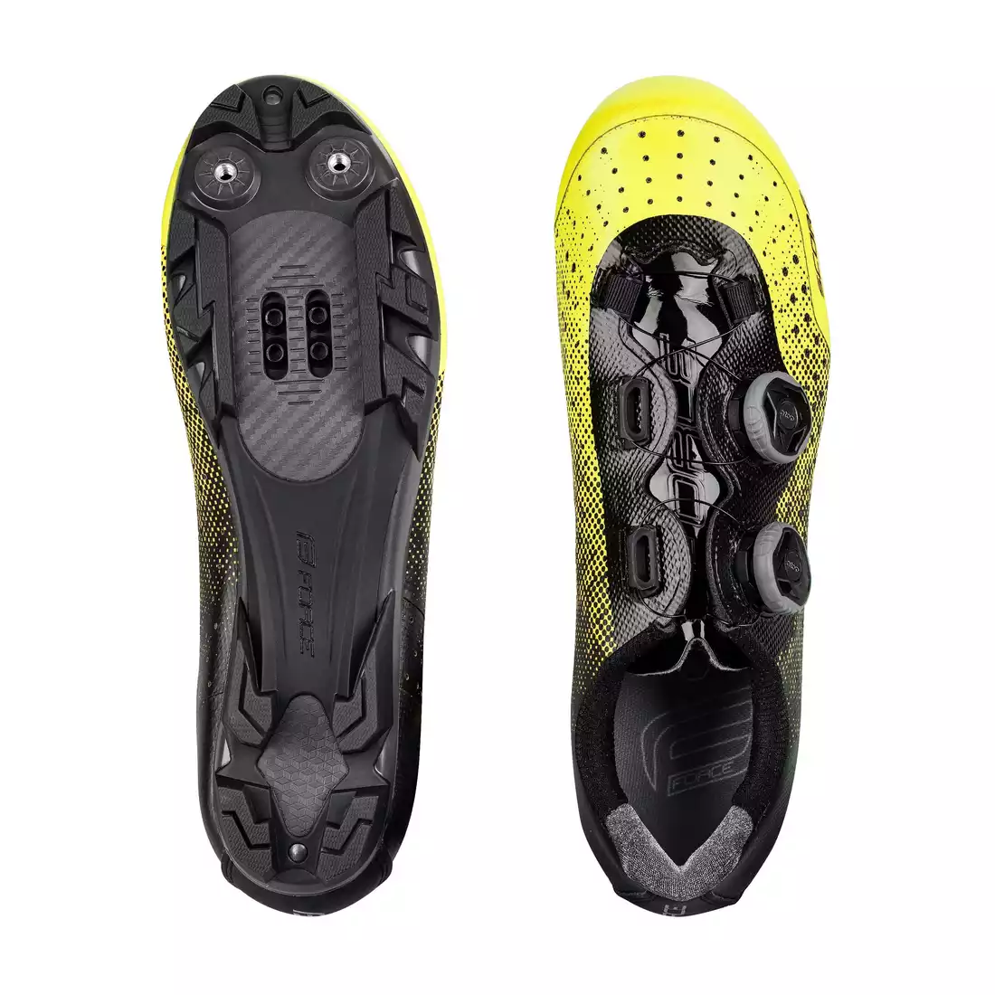 FORCE MTB SCORE MTB cycling shoes, fluo-black