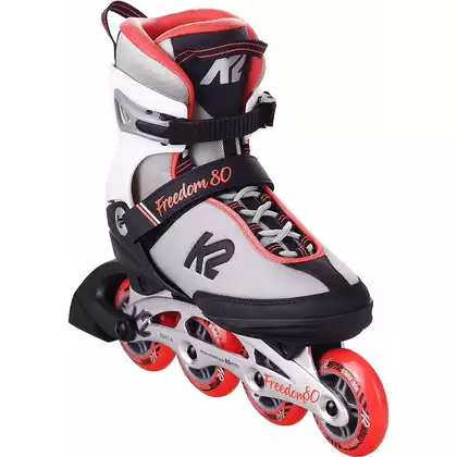 K2 Women's fitness rollerblades FREEDOM W, white / coral 30E0342