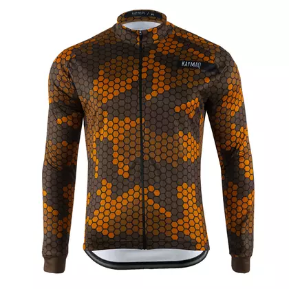 KAYMAQ DESIGN M62 men's cycling thermal jersey brown