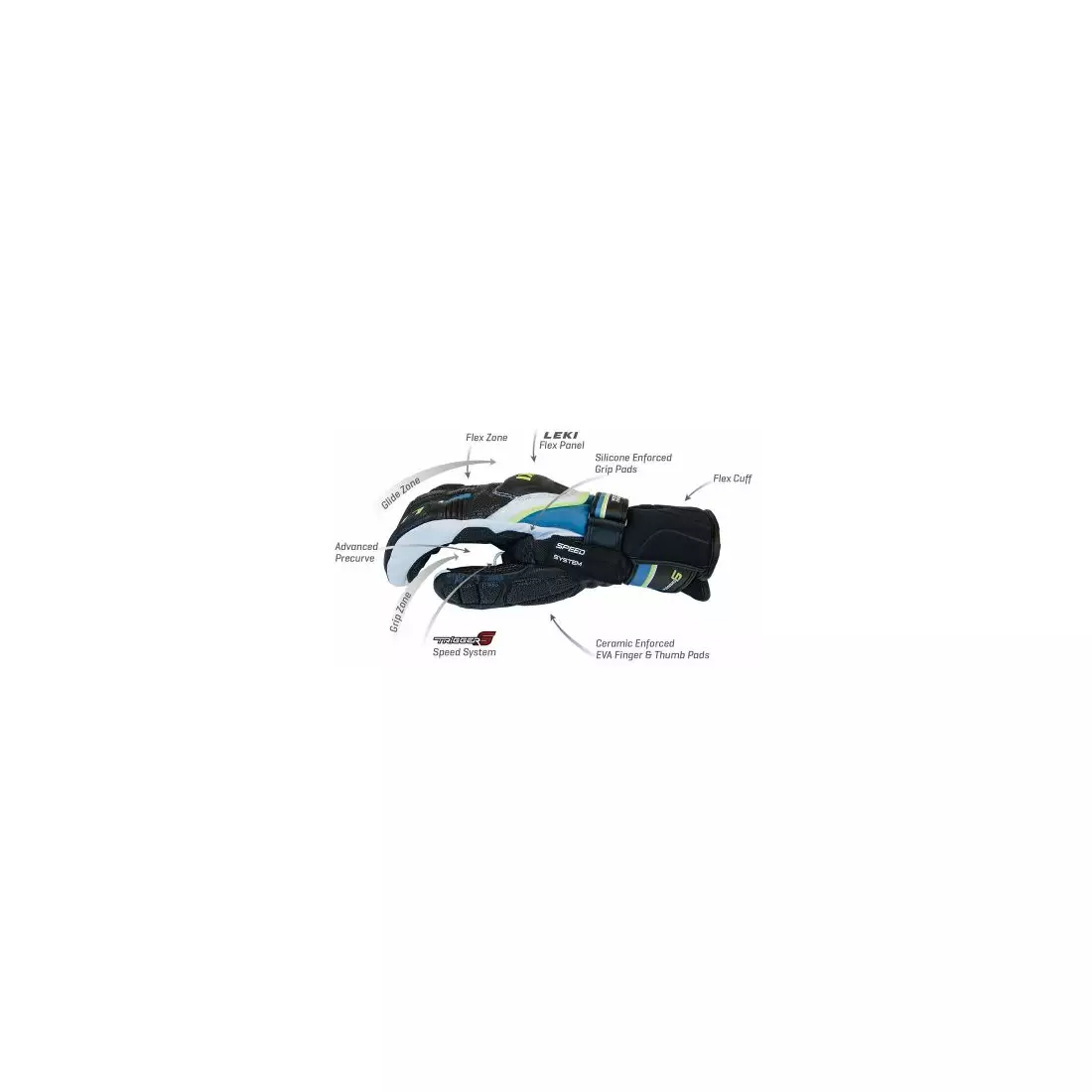 LEKI Ski gloves WCR Flex S Speed System, black, 63480144105