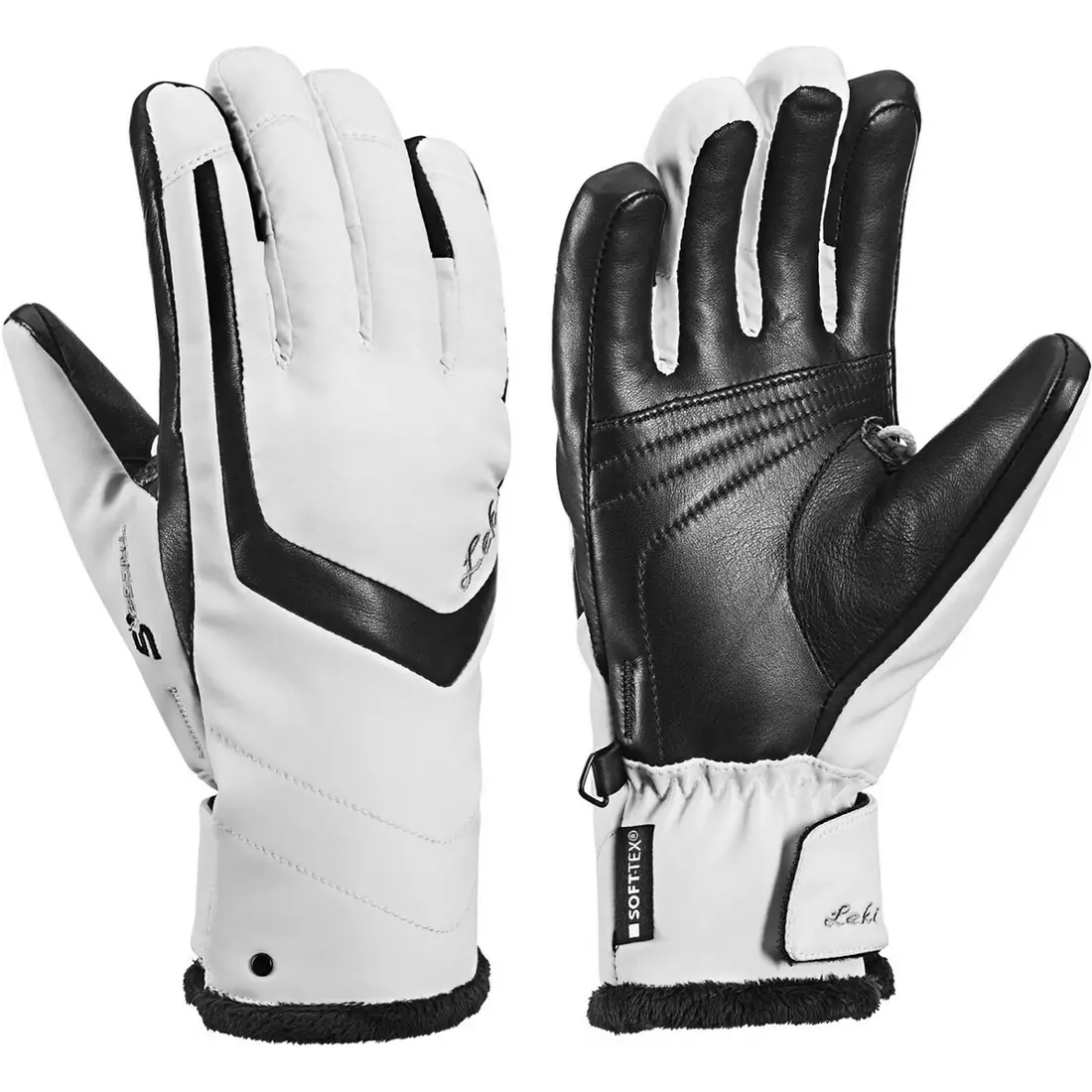 LEKI Women's ski gloves Stella S Lady, white,640824202085