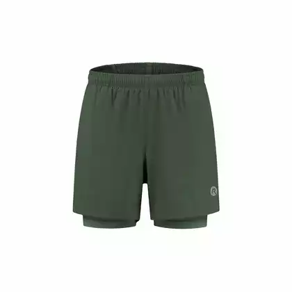 ROGELLI ESSENTIAL Men's 2in1 running shorts, green