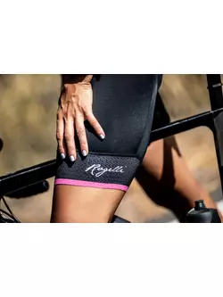 ROGELLI SELECT II Women's cycling shorts with braces, black and pink