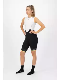ROGELLI SELECT II Women's cycling shorts with braces, black and yellow