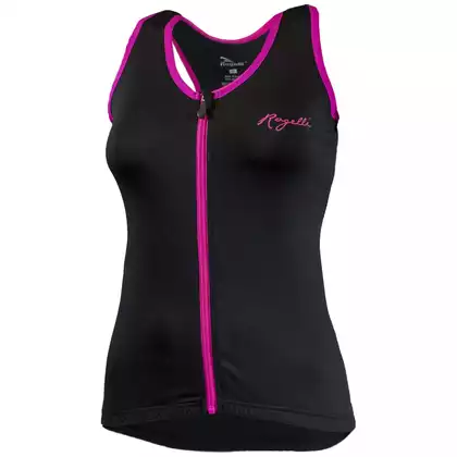 ROGELLI ABBEY - women's sleeveless cycling jersey - color: Black and pink