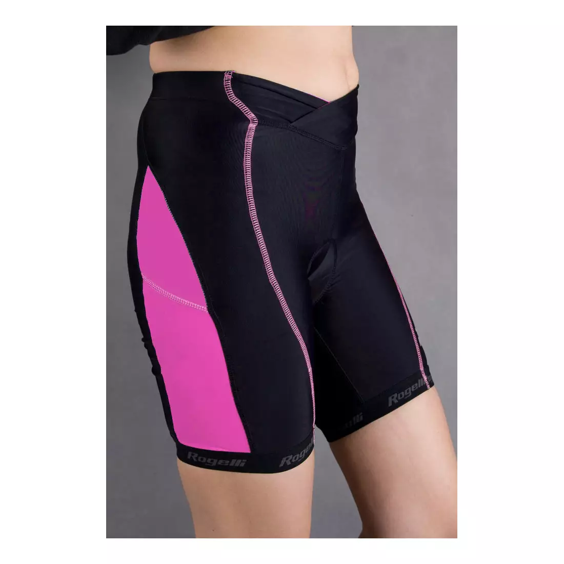 ROGELLI BYLA - women's cycling shorts, color: black and pink